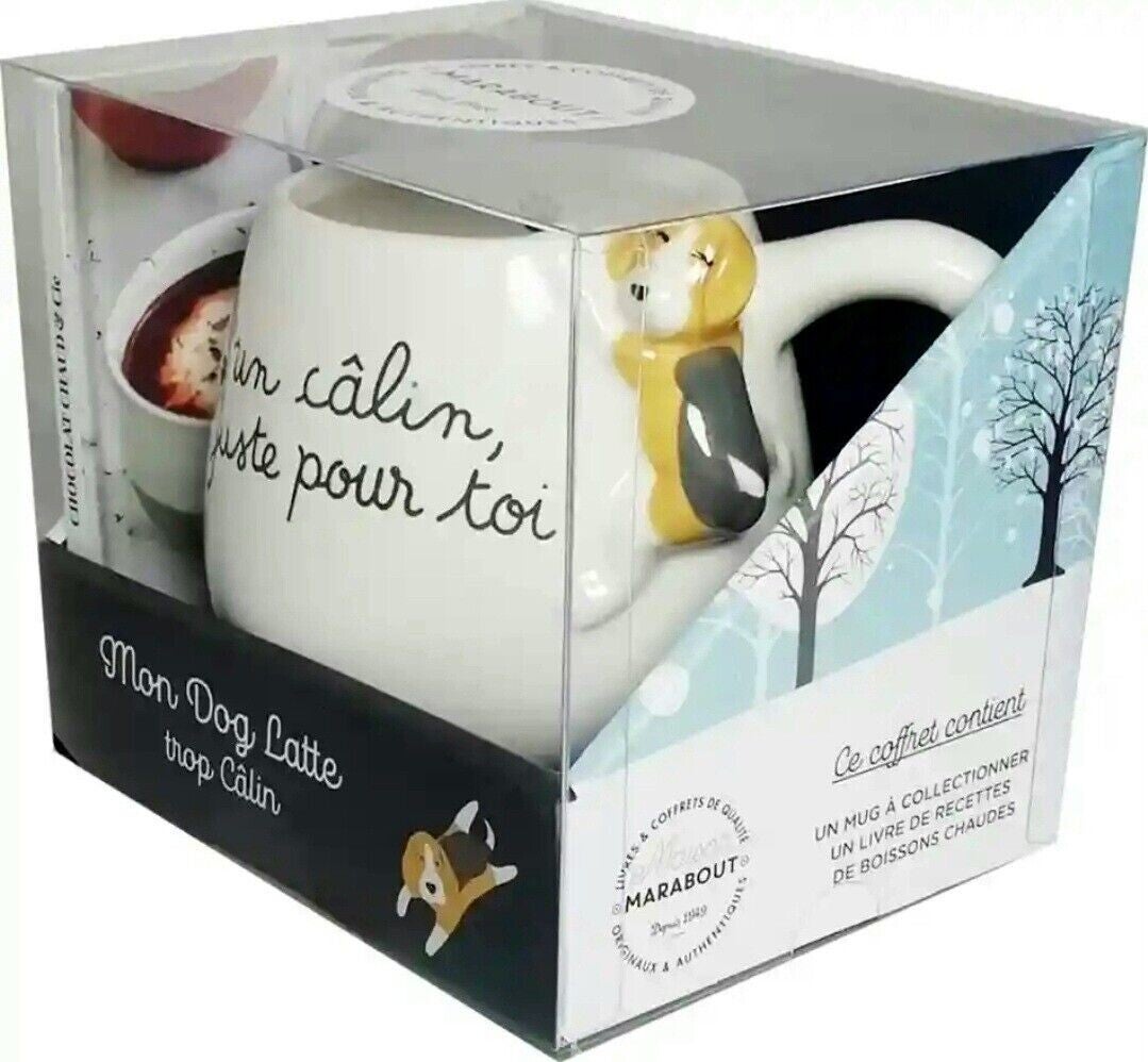 Coffret Mon Dog Latte trop Calin - Chocolat chaud & Cie avec un mug chien SH