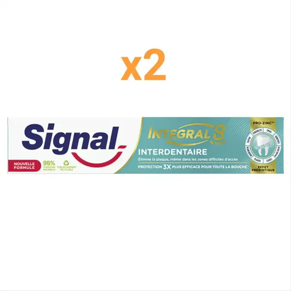 Signal Integral 8 Dentifrice Complet Effet Prébiotique Lot De 2x75ml SH