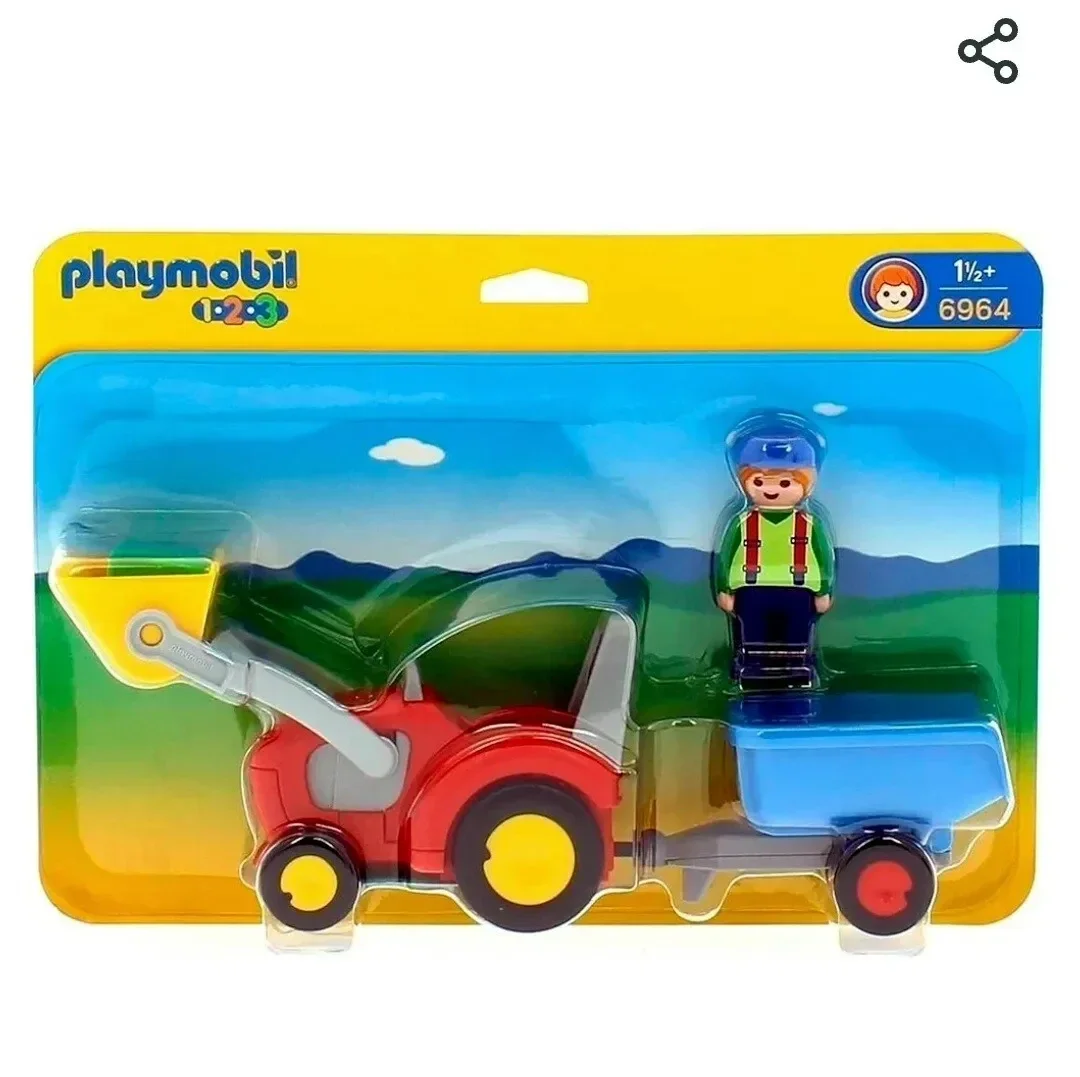 PLAYMOBIL6964 - 1.2.3 - Fermier avec tracteur et remorque