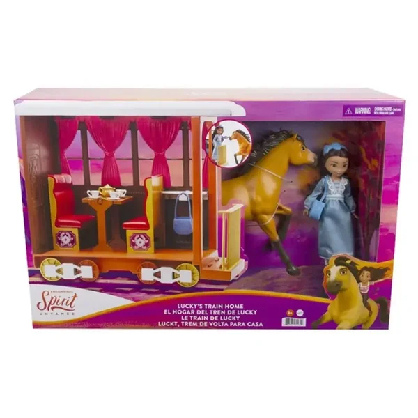 Spirit Le train de Lucky Poupée Cheval Et Accessoires Inclus Coffet SH Dès 3 ans