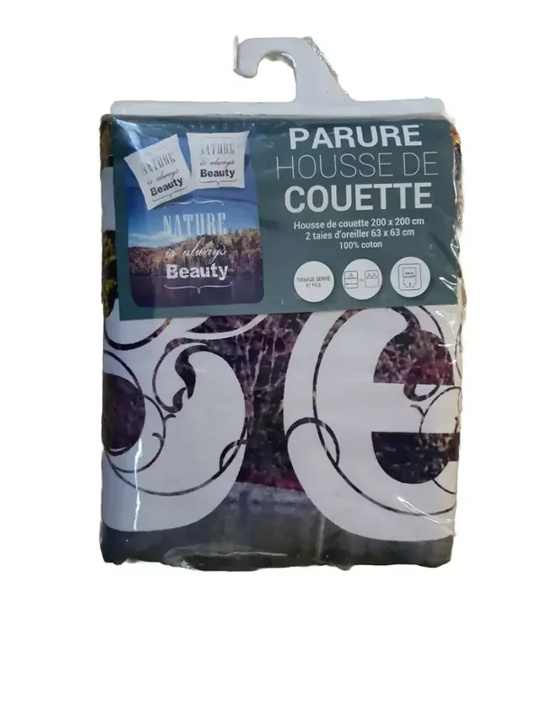 Parure Housse de couette 200x200 Cm + 2 Taies 100% Coton Nature Is Always Beauty