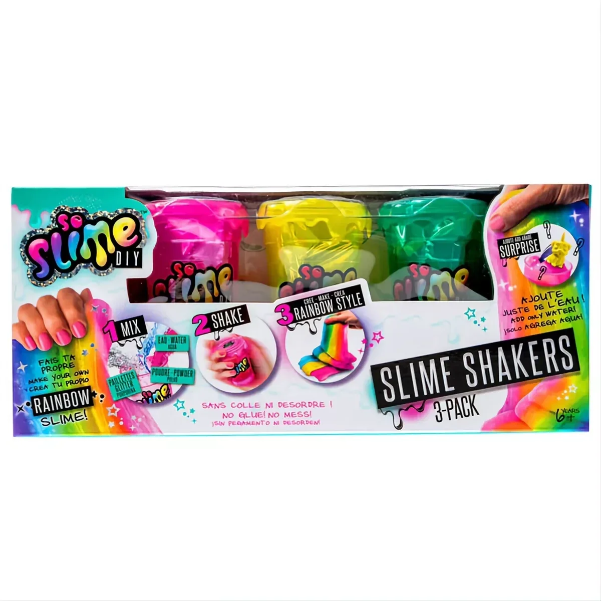 shakers de slime arc-en-ciel à faire soi-même « So Slime » Pack De 3 Pots Dès 6 ans