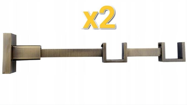 Lot De 2 Supports double 20x20 mm En Métal pour tringle à Rideau SH