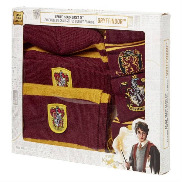 SET BONNET ÉCHARPE CHAUSSETTES HARRY POTTER GRYFFONDOR