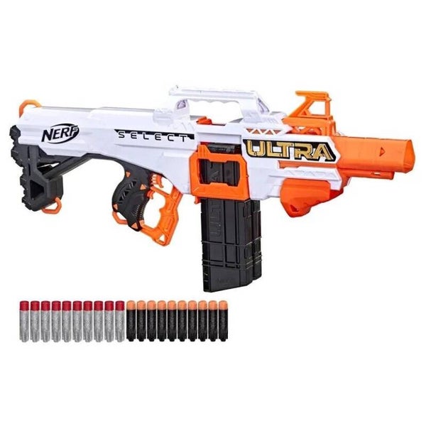 Nerf Ultra Select Blaster utilise 2 chargeurs 10 fléchettes Inclus Grand Coffret SH