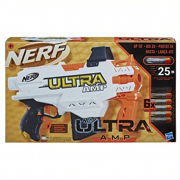 Nerf Ultra Amp 25m, Blaster fusil motorisé, Chargeur 6 fléchettes Hasbro SH