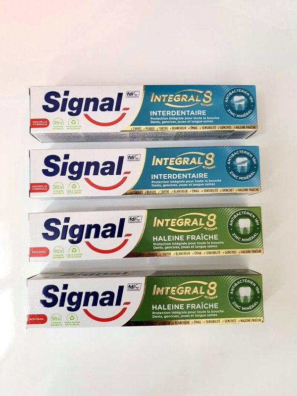 Lot De 4 Dentifrices SIGNAL Intégral 8 - doit 4 tubes de 75ml chacun