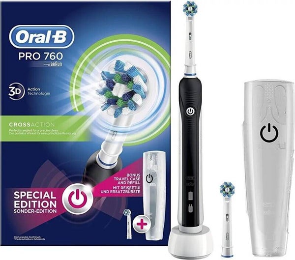 Oral-B PRO 760 Brosse à Dents Electrique avec Etui de Voyage Noir