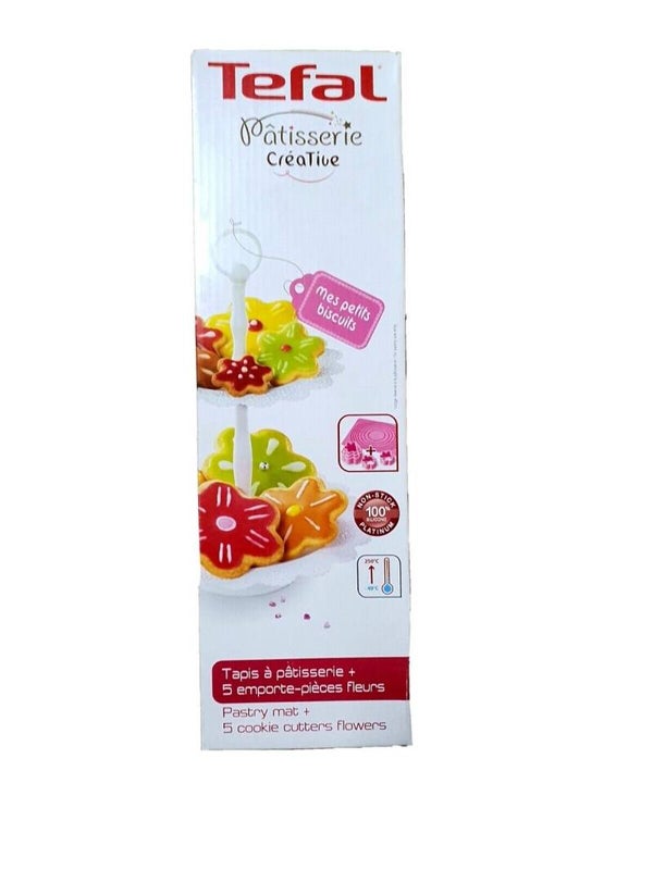 Tefal Patisserie créative Tapis à pâtisserie + 5 emporte-pièces fleurs