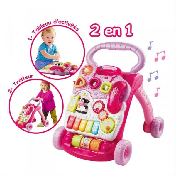 VTECH Super trotteur parlant 2 en 1 Rose bébé - Vtech Baby 9-36 mois jouet 1er âge