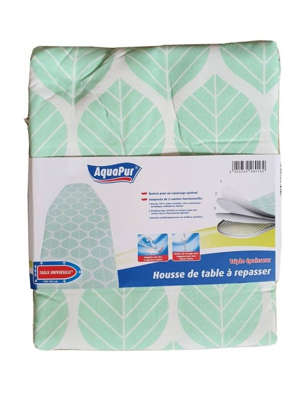 AQUAPUR® Housse pour table à repasser universelle - triple épaisseur 100% Coton SH