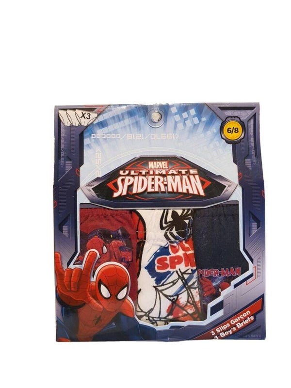 Lot De 3 Slips Garçon 6/8 ans - Pack de 3 culottes Marvel ultimate spider-man