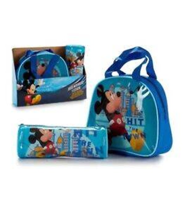 Set Disney Mickey Sac à gouter Et trousse Disney junior sac à lunch enfant