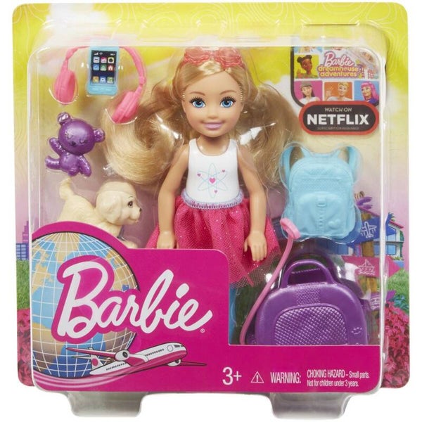 Poupée Barbie voyage Chelsea mini poupée et accessoires Mattel Dès 3 ans