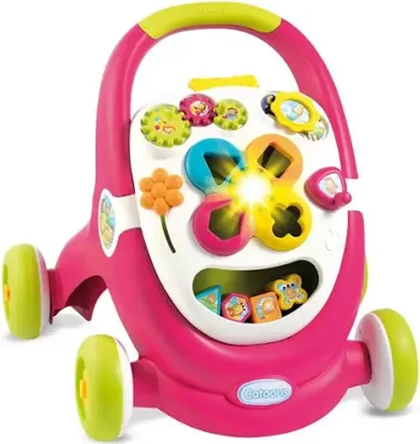 Smoby Trott' Cotoons jouet bébé - Trotteur 2 en 1 + Tablette Détachable - Sons et Lumières