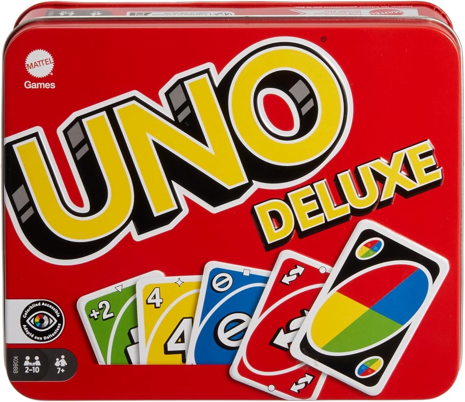 Mattel Games UNO Deluxe, Jeux De Cartes Familia lJeu De Société , 7 ans et Plus