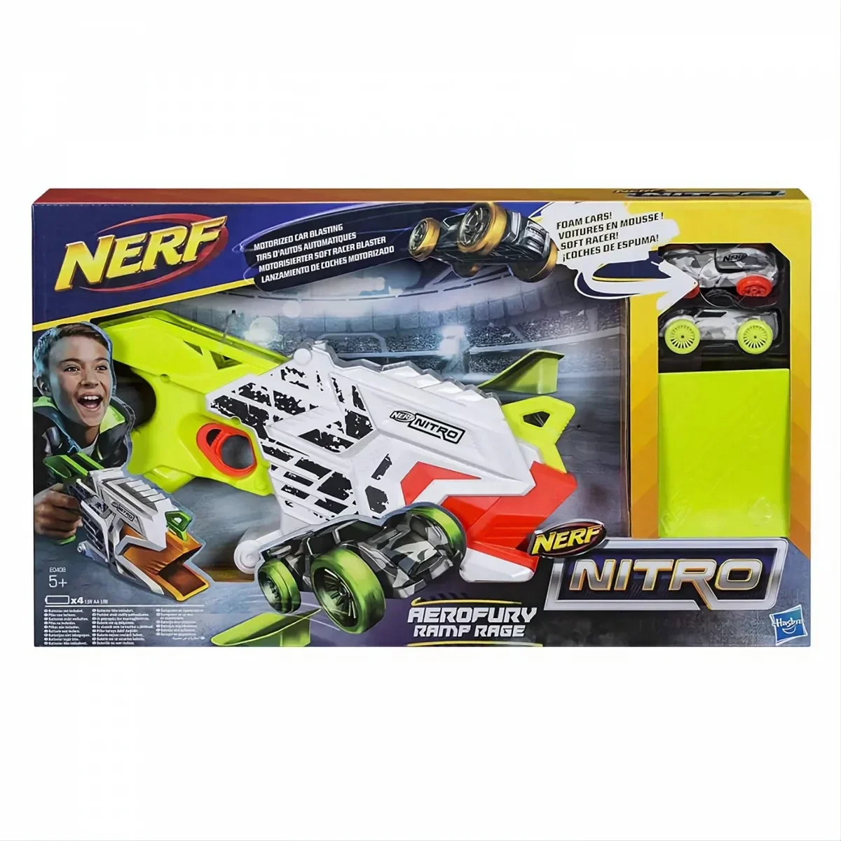 NERF NITRO - Aerofury Ramp Rage + 2 Voitures - Lanceur de Voitures Hasbro