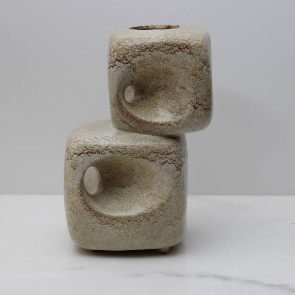 Bertoncello dubbele kubusvormige keramieken vaas