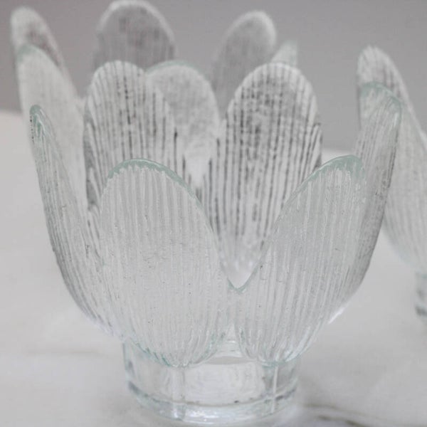 Lotusvormige helder glazen votiv/ waxinelichthouders voor Libochovice, Sklo Union