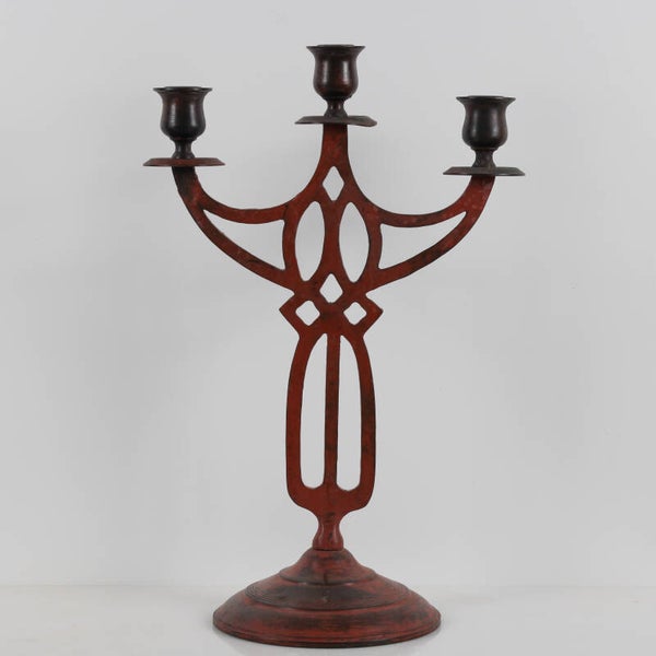 Art Nouveau kandelaber voor 3 kaarsen