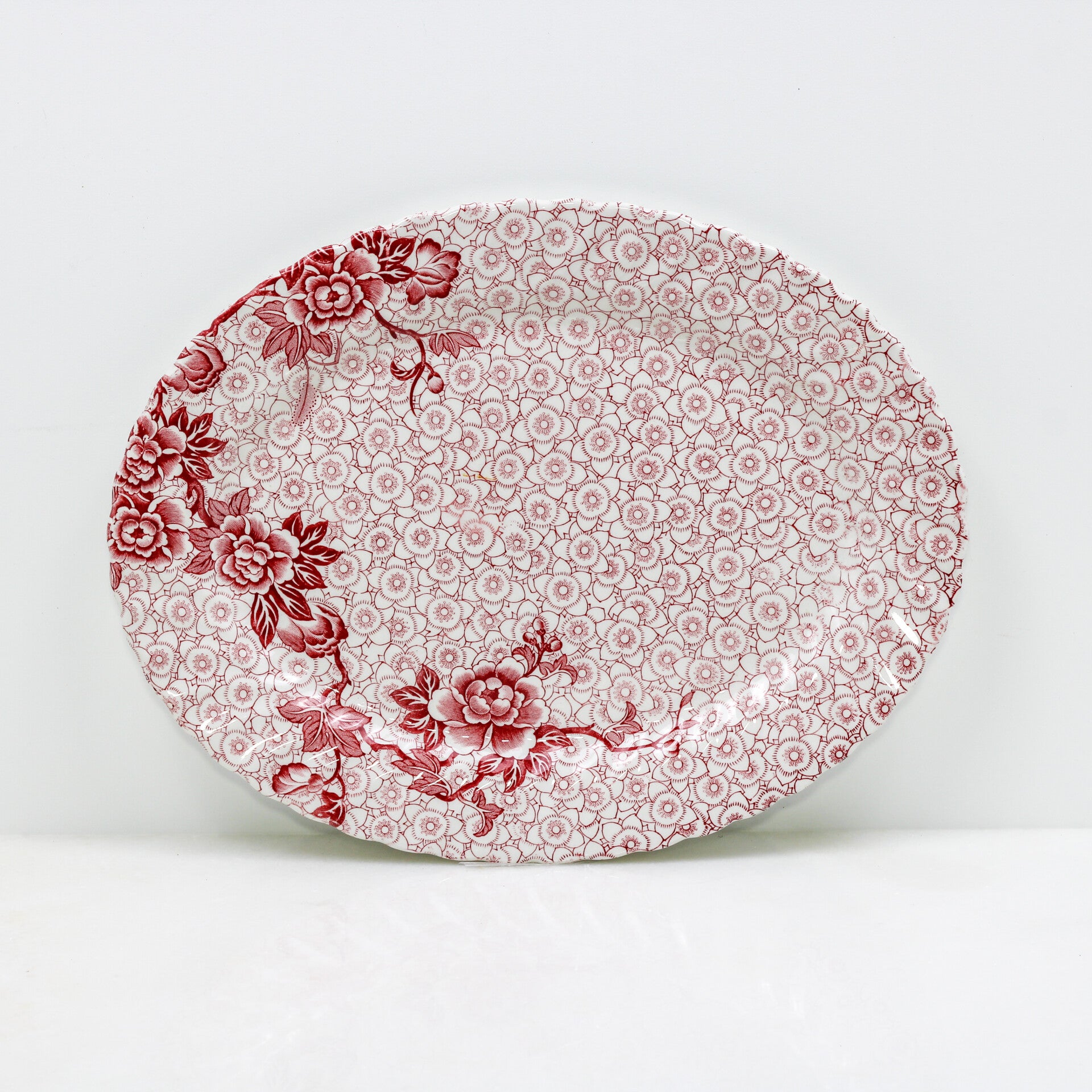 Johnson Brothers serveerschaal uit de serie"Lotus red Pink"