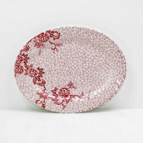 Johnson Brothers serveerschaal uit de serie"Lotus red Pink"