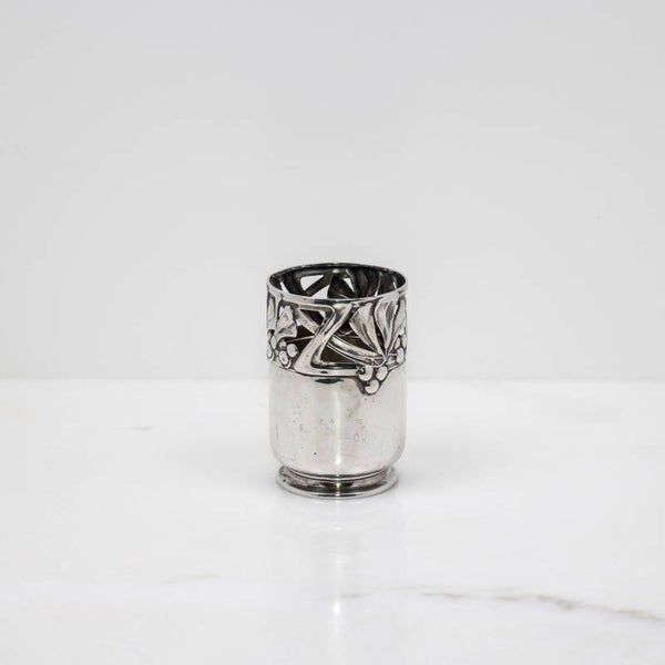 Duitse Jugendstil: Zilveren Beker (.800) – Een Meesterwerk van Organische Elegantie