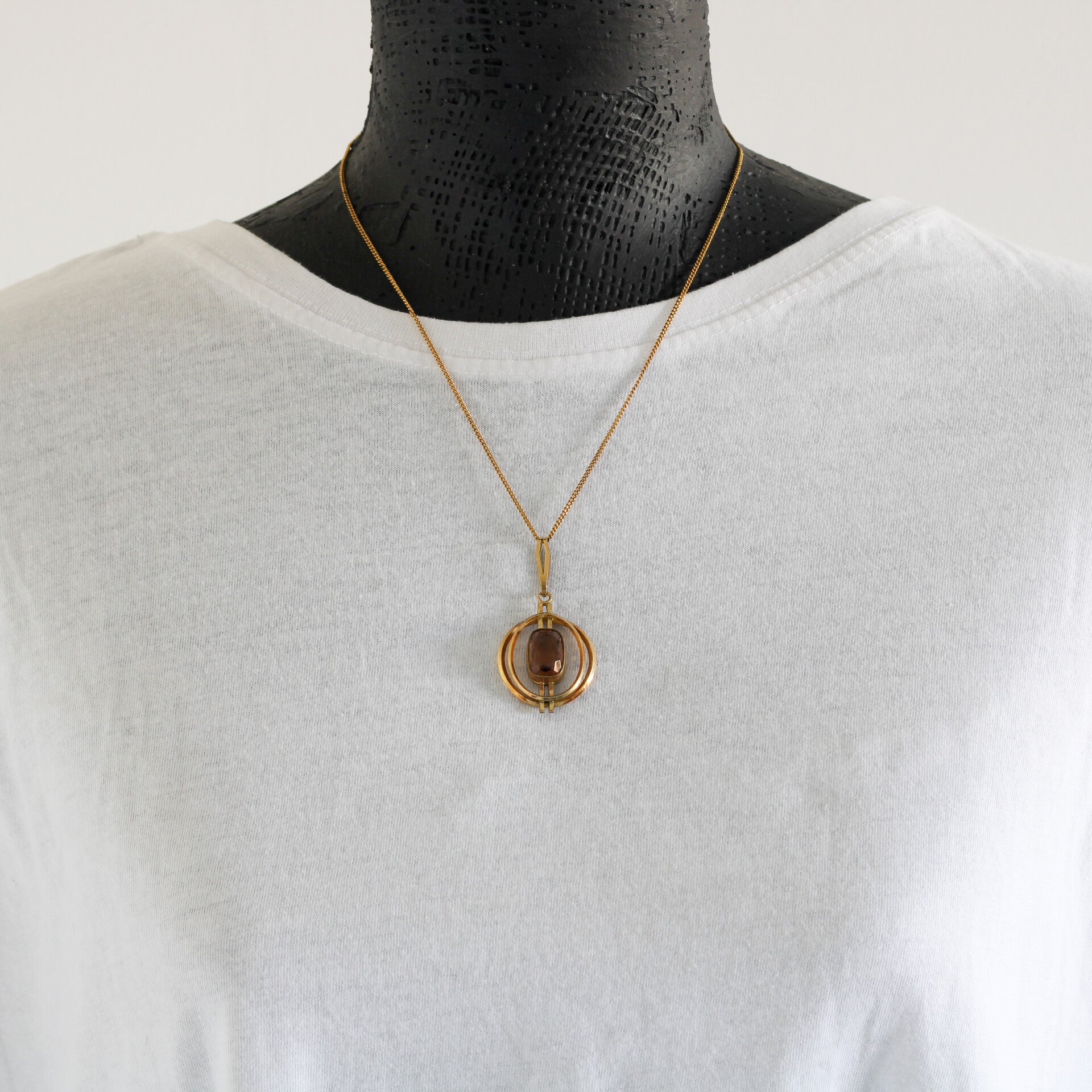 Vintage Meesterschap: Andreas Daub Modernistische Hanger & Ketting (45 cm)