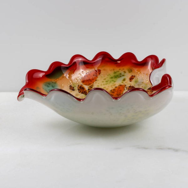 Exclusieve Grote Murano "Tutti Frutti" Sommerso Schaal – Jaren '50/'60