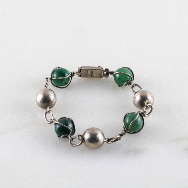 Sculpturale Elegantie: Vintage Taxco 'Nest' Armband door Santos & Casas + Ibarra