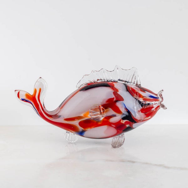 Statement Piece: Murano Sommerso Sculptuur – De 'Grande Pesce' (33 cm)