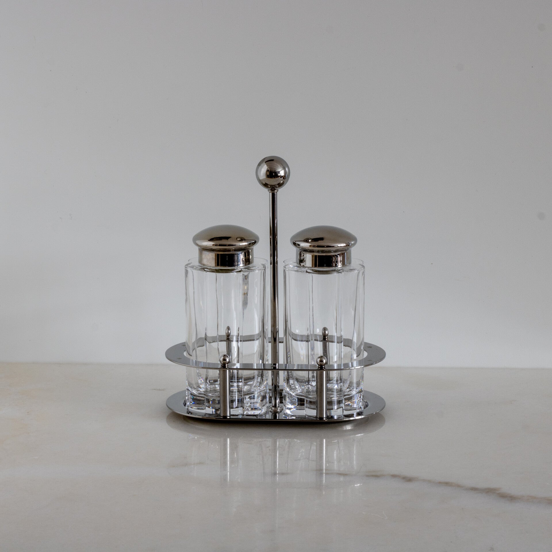 Michael Graves voor Alessi – MG05 Menage olie- en azijnset in Loodkristal (1994)