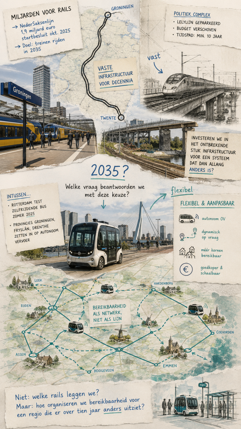 Miljarden voor spoorlijnen terwijl autonome mobiliteit zich snel ontwikkelt. Hoe organiseer je bereikbaarheid in een veranderende regio?