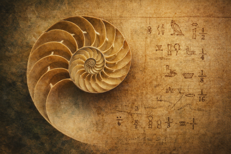 Natuurlijke verhoudingen en Egyptische wiskunde komen samen: ordening zonder tellen, begrijpen door gebruik