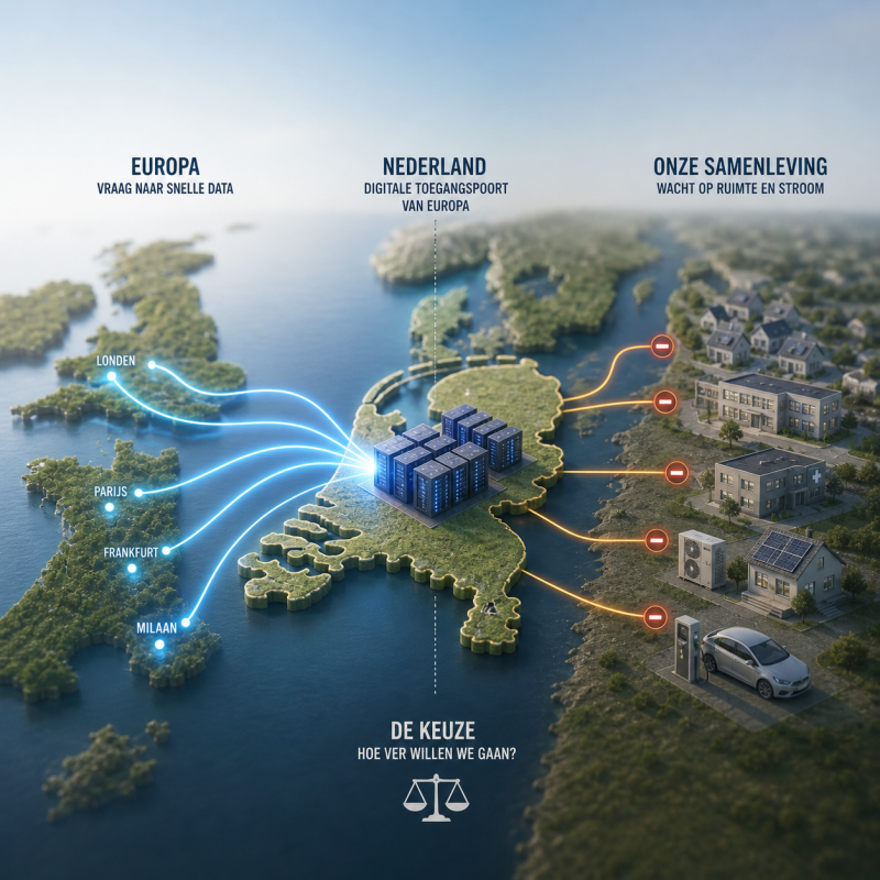 Nederland als digitale toegangspoort van Europa: hoeveel ruimte en stroom willen we daarvoor blijven gebruiken?