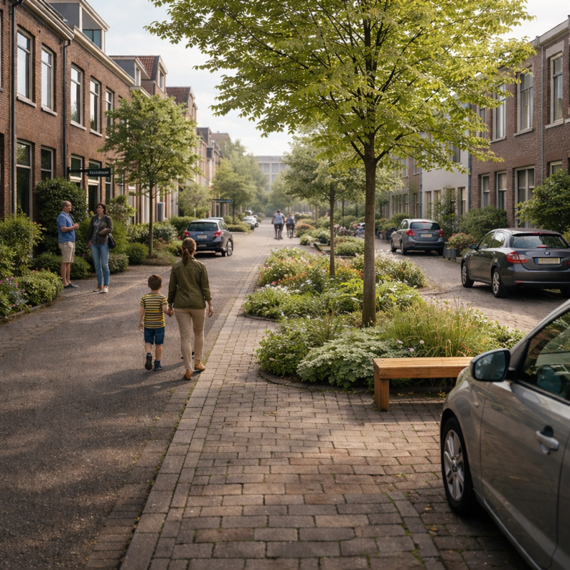 Van parkeerplek naar verblijfsruimte: een straat waarin individueel verlies overgaat in collectieve winst