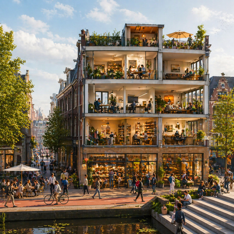 Een levendige stad met actieve plint en bewoonde lagen erboven: zo versterken verdiepingen het straatleven