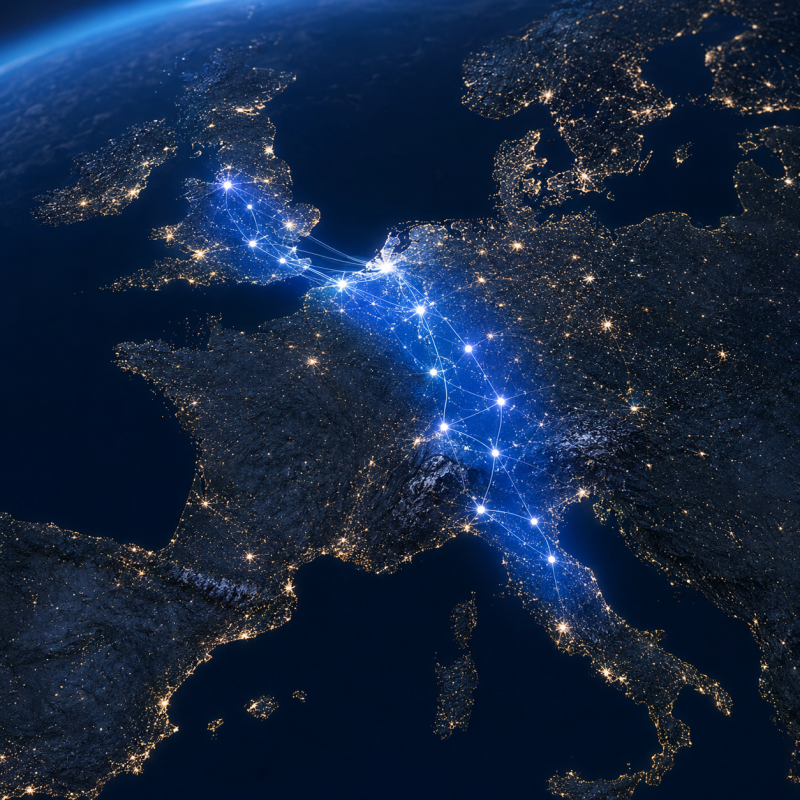 De blauwe banaan van Europa: Nederstad op het kruispunt van economie, infrastructuur en verstedelijking.