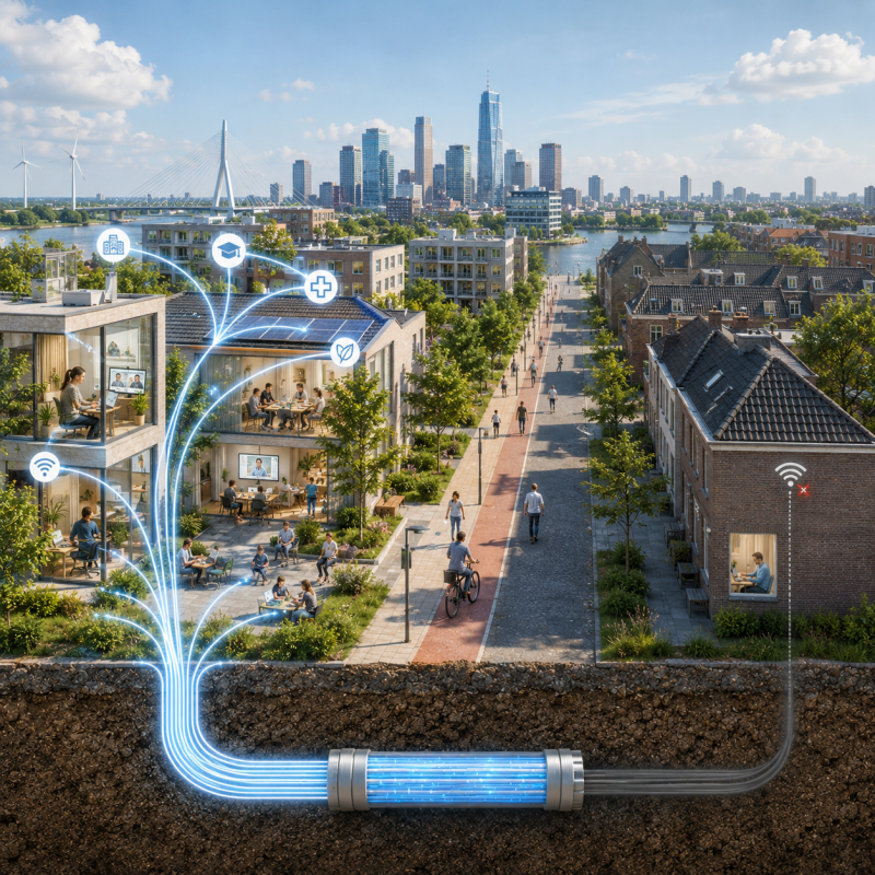 Niet iedereen gebruikt glasvezel als basisinfrastructuur, met groeiende verschillen als gevolg