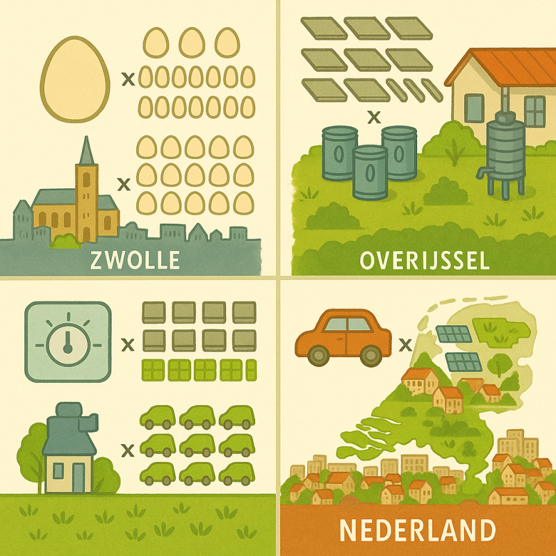 Van ei tot auto: kleine keuzes, groot verschil op stad-, provincie- en landschaal.