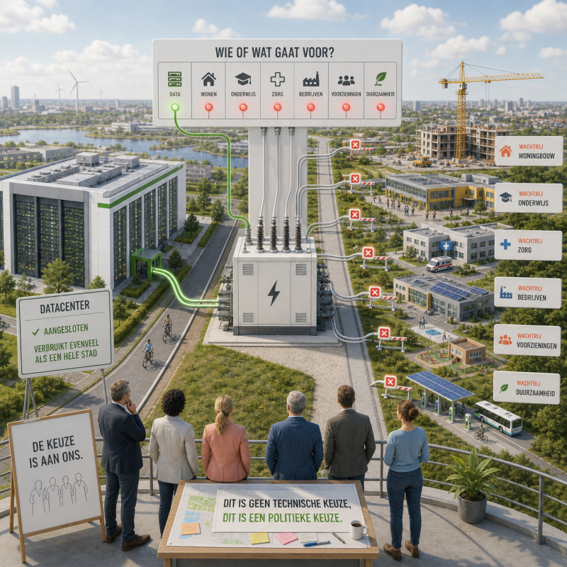Netcongestie dwingt tot keuzes: wie krijgt stroom? Woningen, onderwijs, zorg of datacenters?