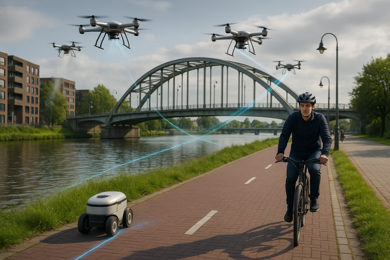 Drones en robots onderhouden bruggen en fietspaden: een glimp van de slimme stad van morgen