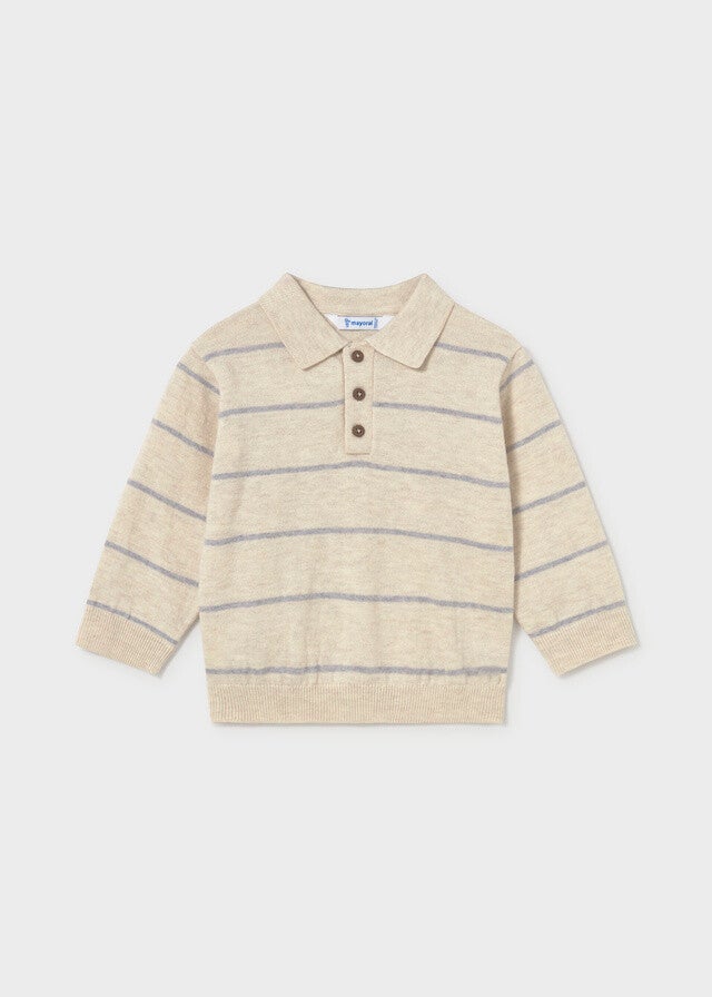 Mayoral winter 2027 jongens knit polo stone stripe