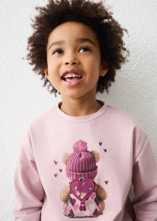 Mayoral winter 2027 meisjes longsleeve mauve met glimmertje