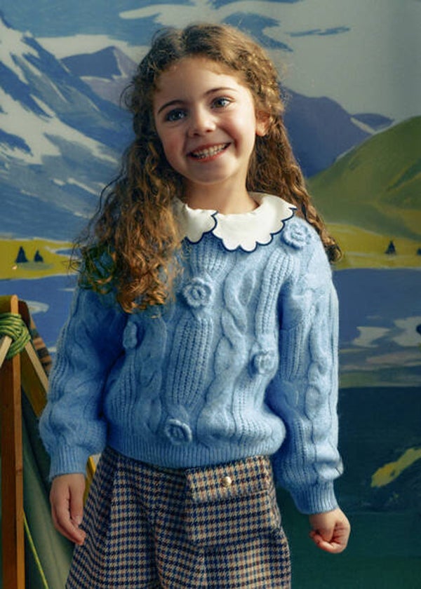Mayoral winter 2027 meisjes flower knit sweater skyblue