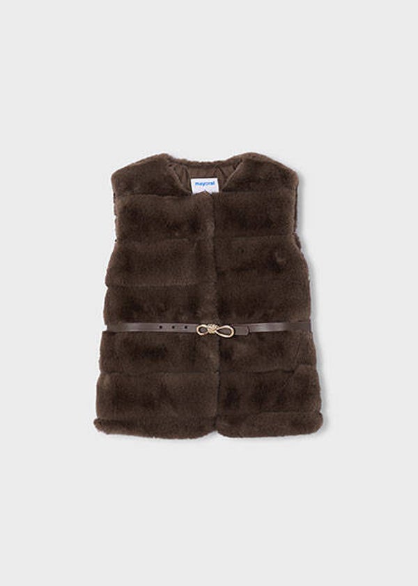 Mayoral winter 2027 meisjes bont gilet faux fur brown