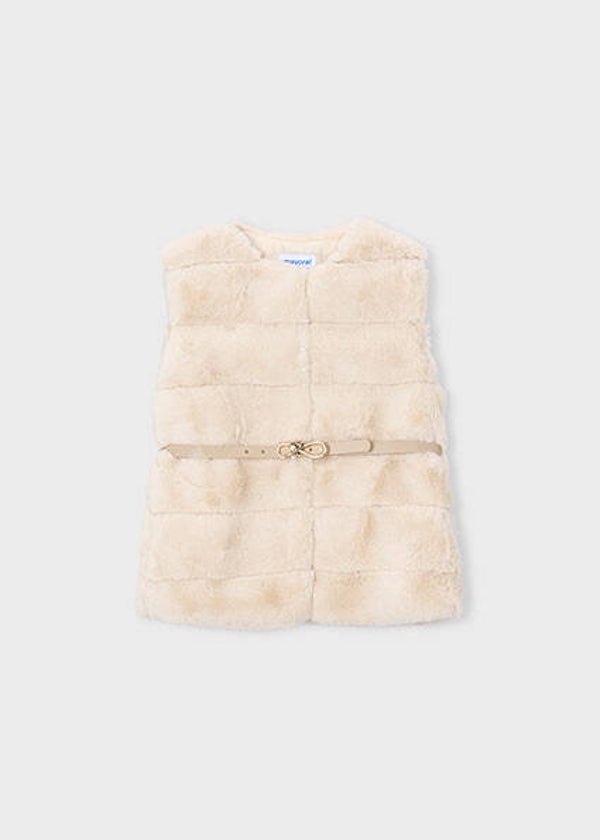 Mayoral winter 2027 meisjes bont gilet faux fur beige