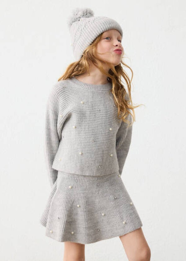 Mayoral winter 2027 meisjes knit parel rokje grey