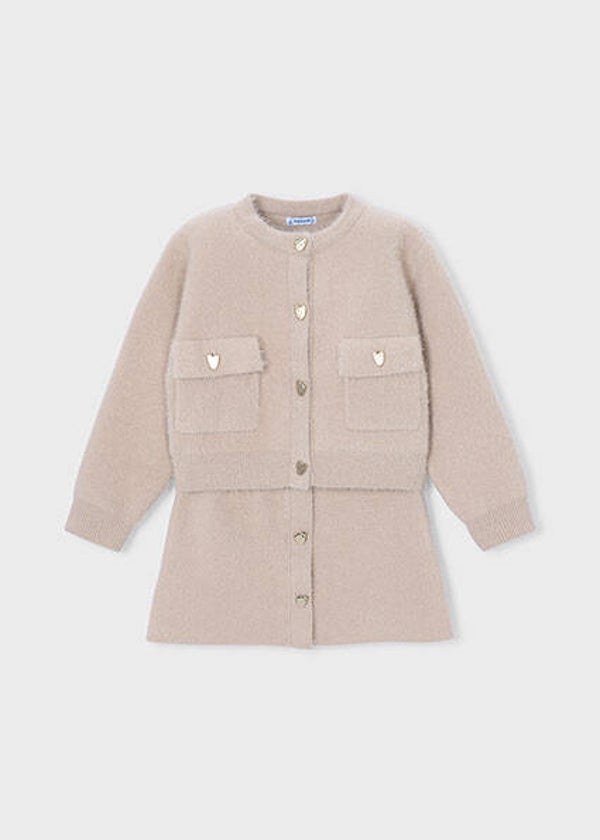 Mayoral winter 2027 meisjes soft fur set beige