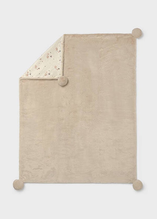Mayoral winter 2027 baby deken pompom fluffy beige